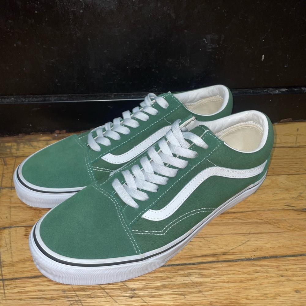 Vans Green and White Sneakers